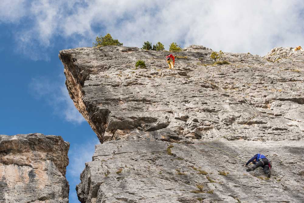 Arrampicata e vie ferrate al Rifugio Averau in 5 Torri a Cortina d'Ampezzo