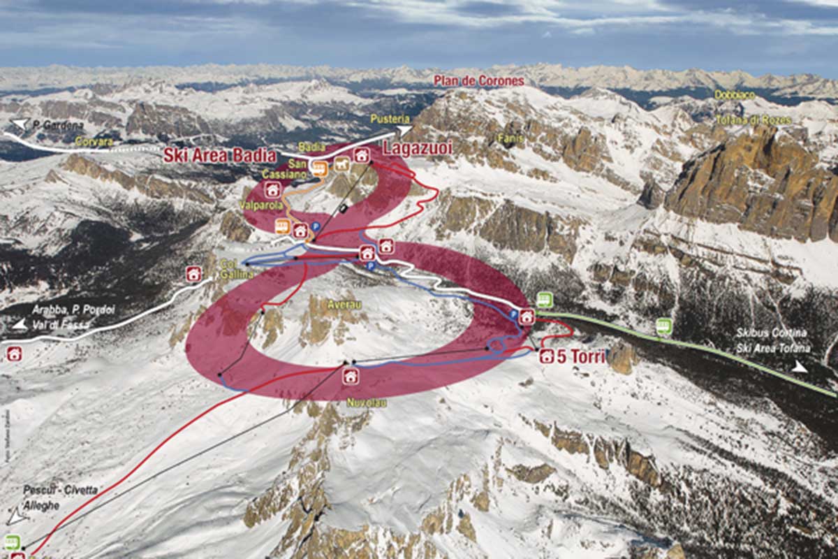 Super 8 Ski Tour - Averau Mountain Hut - 5 Torri - Cortina d&apos;Ampezzo - Winter